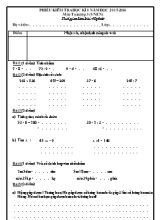 Đề kiểm tra học kỳ I môn Toán + Tiếng Việt Lớp 3 (VNEN) - Năm học 2015-2016
